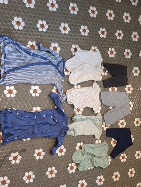Lot Of 9 Premie Baby Clothing Items